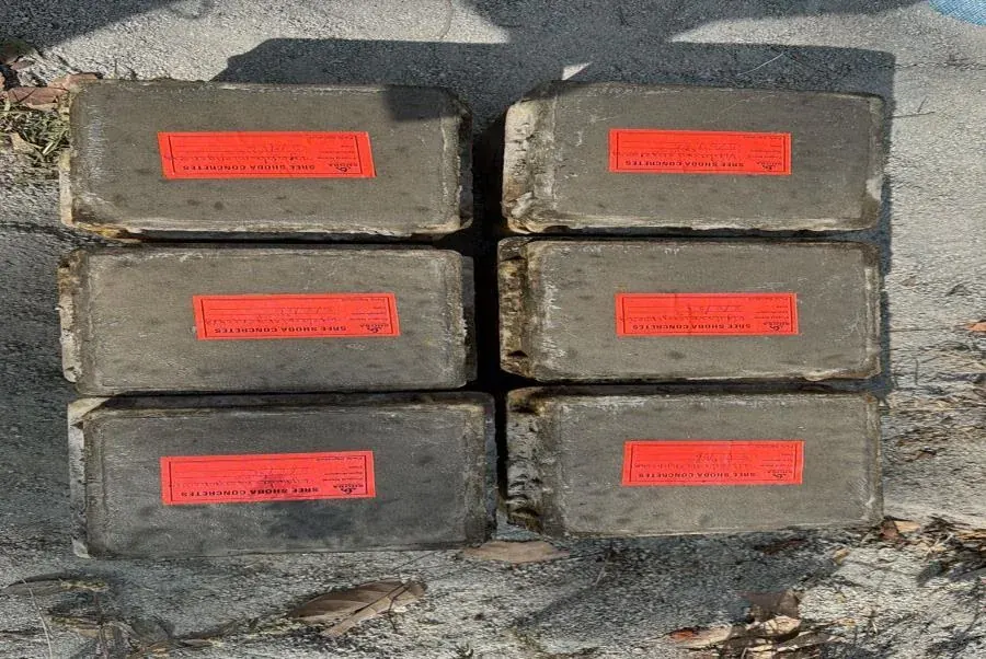 Labelled concrete test cubes